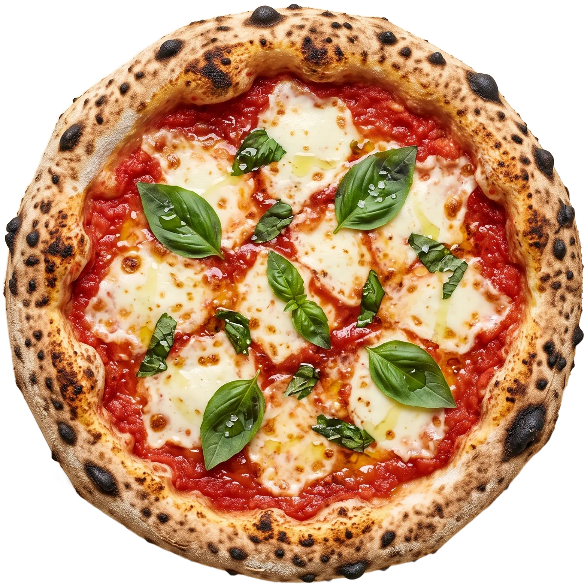 A Fiamma Neapolitan Margherita with San Marzano tomato, Fior di Latte and fresh basil